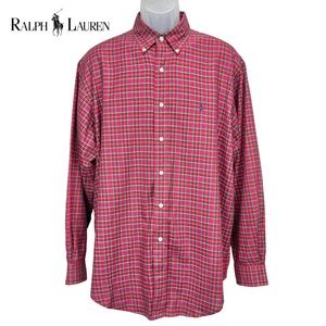 Ralph Lauren Men’s 16 1/2 Yarmouth Red Plaid Tartan Long Sleeve‎ Button Up Shirt